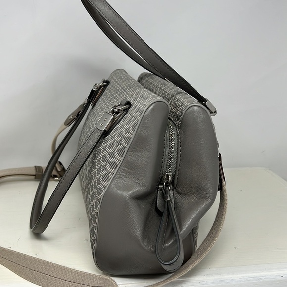 Coach Madeline Madison 25215 Gray Jacquard Leather Satchel Shoulder Crossbody - Picture 3 of 16